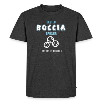 Meilleur Joueur de Boccia Joueur de Boccia Boule - T-shirt Premium bio Homme - anthracite chiné - Devant - Nico (187cm)