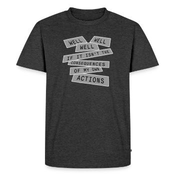 Bien Bien Si Conséquences Mes propres actions Sarcasme - T-shirt Premium bio Homme - anthracite chiné - Devant - Nico (187cm)