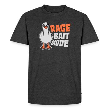 Rage Appât Mode Mouette Oiseau Méchant Drôle Provocation - T-shirt Premium bio Homme - anthracite chiné - Devant - Nico (187cm)