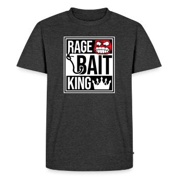 Rage Bait King Online Troll Attention Fun - Men's Premium Organic T-Shirt - heather anthracite - Front - Nico (187cm)