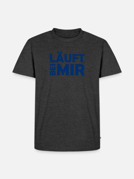 Runs with me - Cool saying - Running - Men's Premium Organic T-Shirt - heather anthracite
