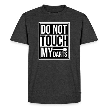 Do Not Touch My Darts Warning Darts Player Humor - Men's Premium Organic T-Shirt - heather anthracite - Front - Nico (187cm)