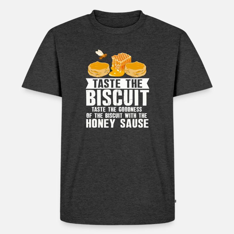 Probieren Sie den Biscuit-Honig-Tröpfel - Männer Premium Bio T-Shirt - Anthrazit meliert