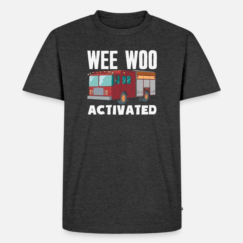 Wee Woo Squad Fire Tiny Feuerwehrmann - Männer Premium Bio T-Shirt - Anthrazit meliert