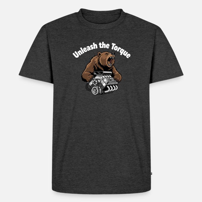 Bear Torque: Bear powers V8 - Men's Premium Organic T-Shirt - heather anthracite