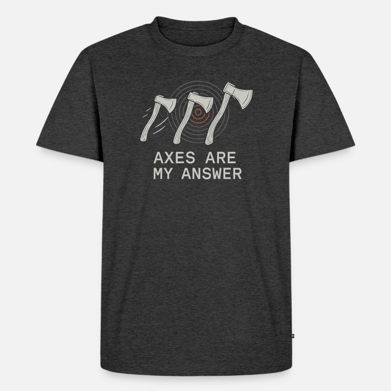 Frauen Axtwerfen Geschenk I Steckäxte - Männer Premium Bio T-Shirt - Anthrazit meliert