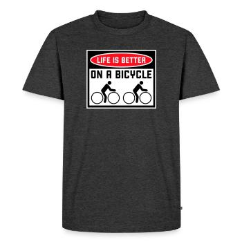 La vie est meilleure à vélo. Cyclisme Sport - T-shirt Premium bio Homme - anthracite chiné - Devant - Nico (187cm)