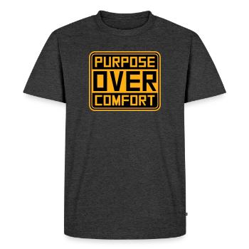 But Avant Confort Motivation Mentalité Croissance - T-shirt Premium bio Homme - anthracite chiné - Devant - Nico (187cm)
