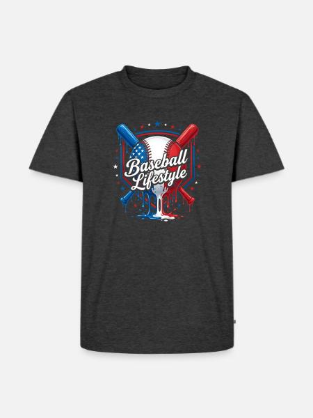 Patriotisches Baseball-Lifestyle-Design - Männer Premium Bio T-Shirt - Anthrazit meliert