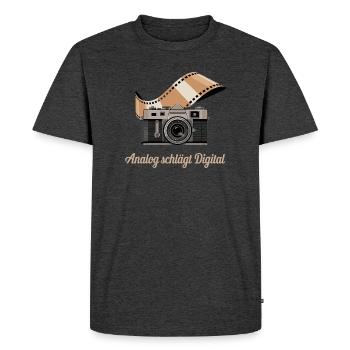 Caméra rétro numérique Analog Beats - T-shirt Premium bio Homme - anthracite chiné - Devant - Nico (187cm)