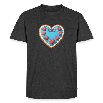 Cadeau pour la fête des mères : Idée de cadeau pour la fête des mères - T-shirt Premium bio Homme - anthracite chiné - Devant - Nico (187cm)