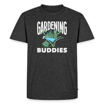 Jardin des Jardins des Amateurs de Plantes - T-shirt Premium bio Homme - anthracite chiné - Devant - Nico (187cm)