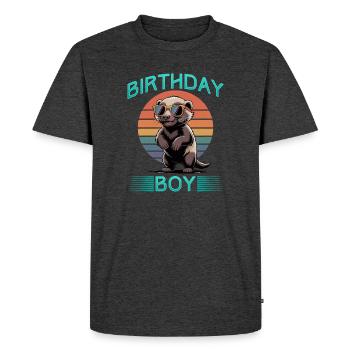 Funny Honey Badger - Men's Premium Organic T-Shirt - heather anthracite - Front - Nico (187cm)