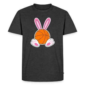 Design de lapins de basket de Pâques - T-shirt Premium bio Homme - anthracite chiné - Devant - Nico (187cm)