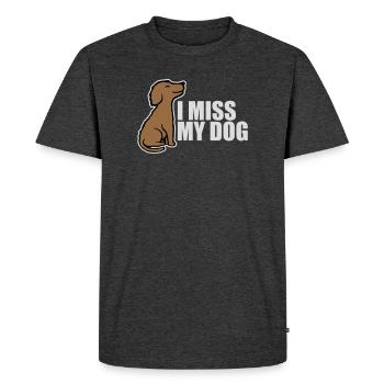 Mon chien Dog Amamant Dog Love Logo de blague - T-shirt Premium bio Homme - anthracite chiné - Devant - Nico (187cm)