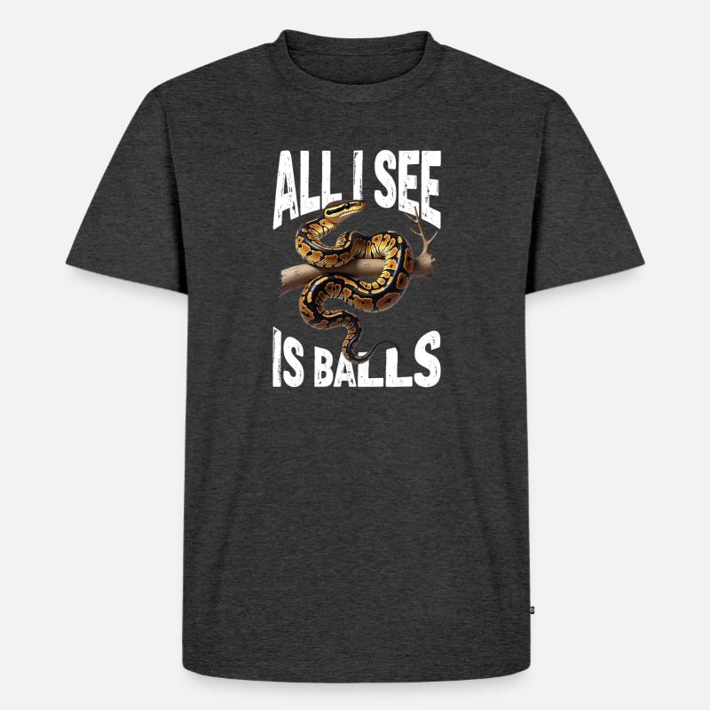 Königspython Schlangen Liebhaber Terrarium Python - Männer Premium Bio T-Shirt - Anthrazit meliert