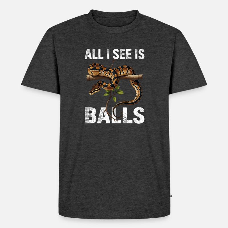 Königspython Schlangen Liebhaber Terrarium Python - Männer Premium Bio T-Shirt - Anthrazit meliert
