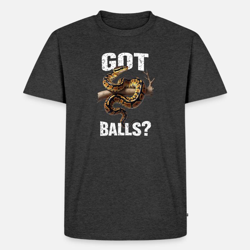 Königspython Schlangen Liebhaber Terrarium Python - Männer Premium Bio T-Shirt - Anthrazit meliert