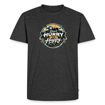 Ne te presse pas, sois heureux paresseux - T-shirt Premium bio Homme - anthracite chiné - Devant - Nico (187cm)