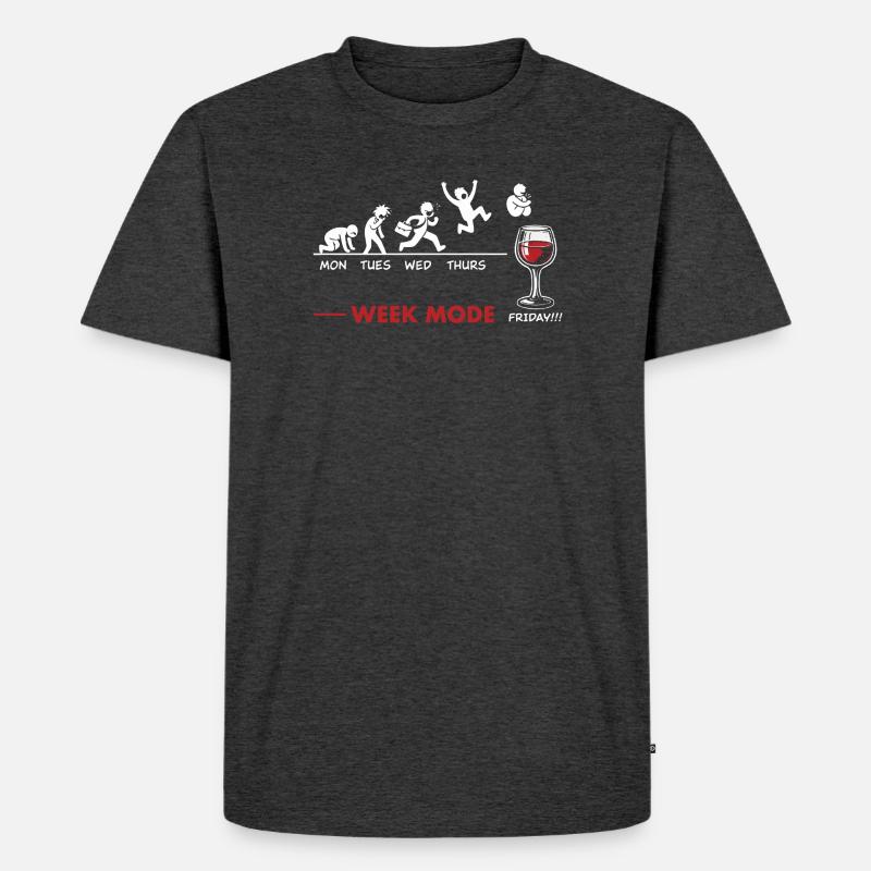 Vive le Weekend-end – Humor Vin - Männer Premium Bio T-Shirt - Anthrazit meliert