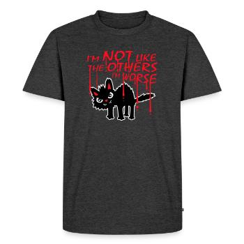 Black Cat I'm Not Like The Others I'm Worse - Men's Premium Organic T-Shirt - heather anthracite - Front - Nico (187cm)