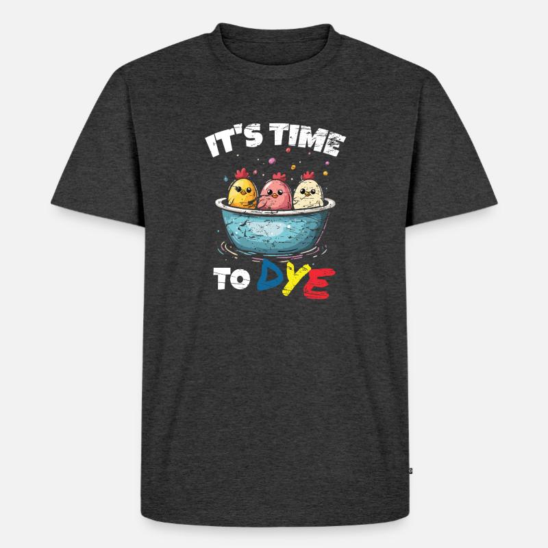 Easter Eggs Dyeing Easter Eggs - Men's Premium Organic T-Shirt - heather anthracite