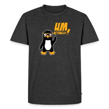 Le Pingouin devient le logo du nerd vraiment drôle - T-shirt Premium bio Homme - anthracite chiné - Devant - Nico (187cm)