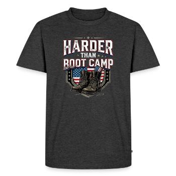 Army Mama Harder Than Boot Camp - Men's Premium Organic T-Shirt - heather anthracite - Front - Nico (187cm)