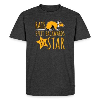 Rats Orthographié à l’envers est Star Lustiger Ratte Spruch - T-shirt Premium bio Homme - anthracite chiné - Devant - Nico (187cm)