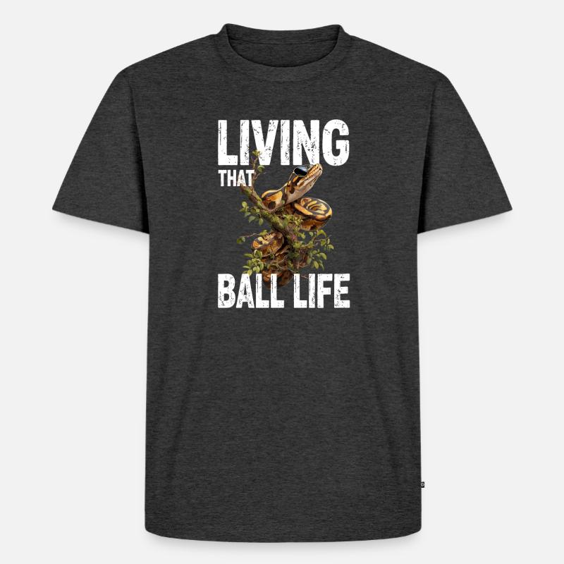 Königspython Schlangen Liebhaber Terrarium Python - Männer Premium Bio T-Shirt - Anthrazit meliert