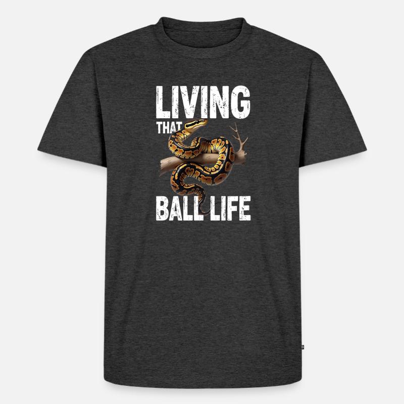 Königspython Schlangen Liebhaber Terrarium Python - Männer Premium Bio T-Shirt - Anthrazit meliert