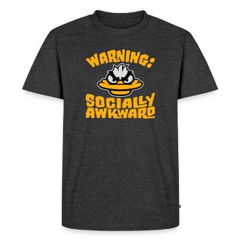 Avertissement canard Socialement maladroit Socialement maladroit - T-shirt Premium bio Homme - anthracite chiné - Devant - Nico (187cm)