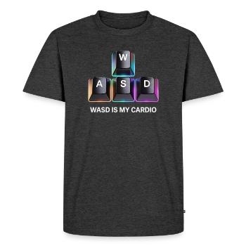 Funny Gaming Keyboard WASD My Cardio Gamer - Men's Premium Organic T-Shirt - heather anthracite - Front - Nico (187cm)