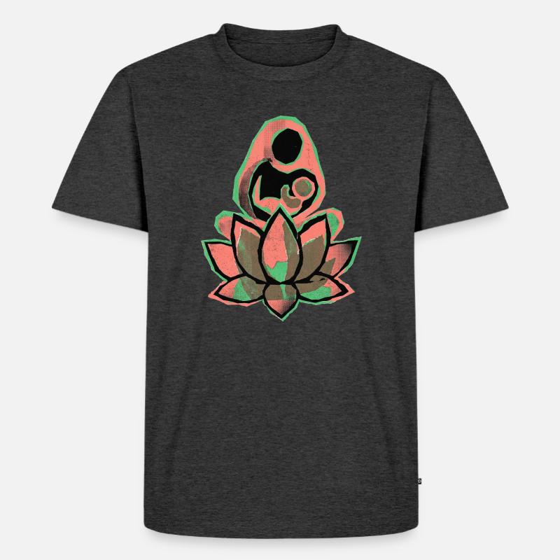 Mutter Kind Yoga - Männer Premium Bio T-Shirt - Anthrazit meliert