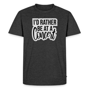 Je préférerais être à un concert Lustig Musik Konzert - T-shirt Premium bio Homme - anthracite chiné - Devant - Nico (187cm)