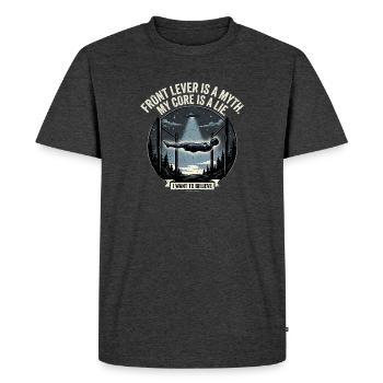 Croire en la calisthénie - T-shirt Premium bio Homme - anthracite chiné - Devant - Nico (187cm)