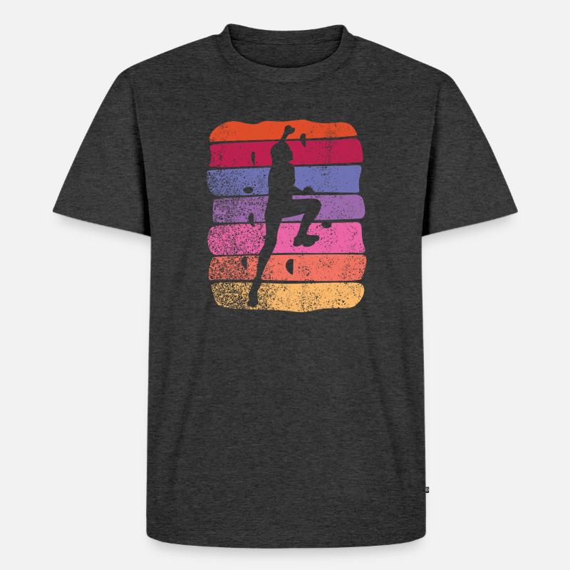 Boulderer Boulder Bouldern - Männer Premium Bio T-Shirt - Anthrazit meliert