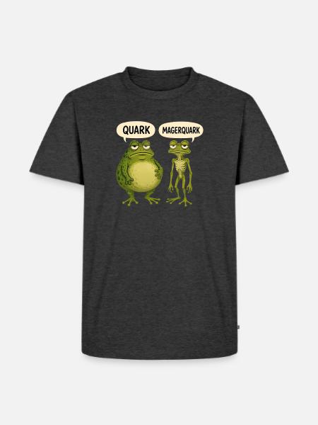 Quark Magerquark Lustige Frösche Für Froschfans - Männer Premium Bio T-Shirt - Anthrazit meliert