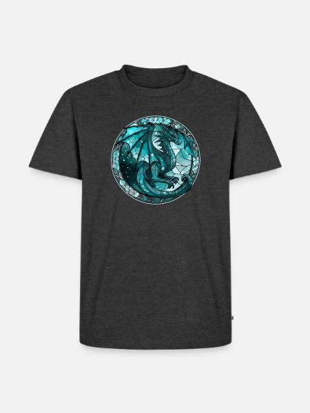 Blue Dragon - Männer Premium Bio T-Shirt - Anthrazit meliert