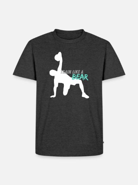 Trainiere wie ein Bär - Männer Premium Bio T-Shirt - Anthrazit meliert