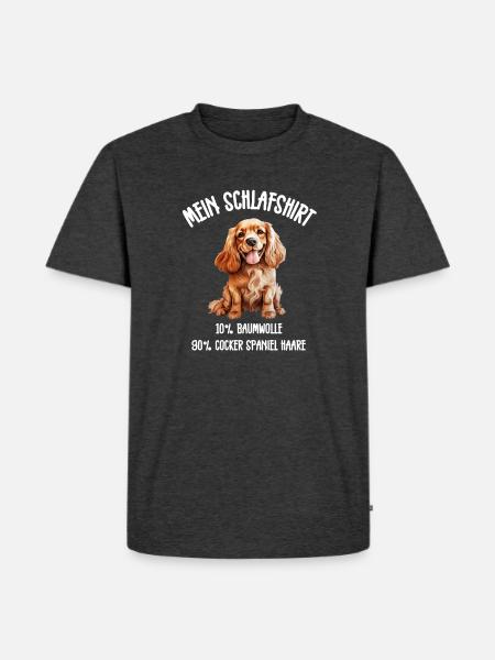 Cocker Spaniel Schlafshirt - Männer Premium Bio T-Shirt - Anthrazit meliert