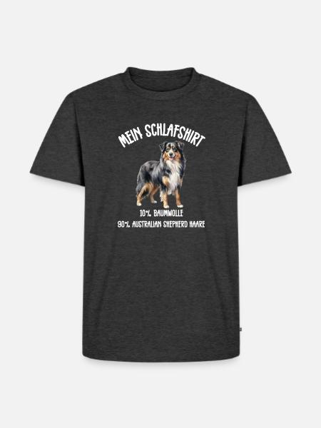 Aussie Schlafshirt Stehend - Männer Premium Bio T-Shirt - Anthrazit meliert