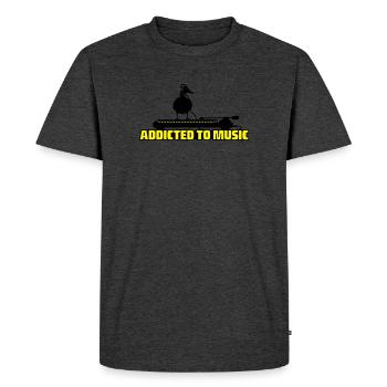 addicted to music - DJ music - Men's Premium Organic T-Shirt - heather anthracite - Front - Nico (187cm)