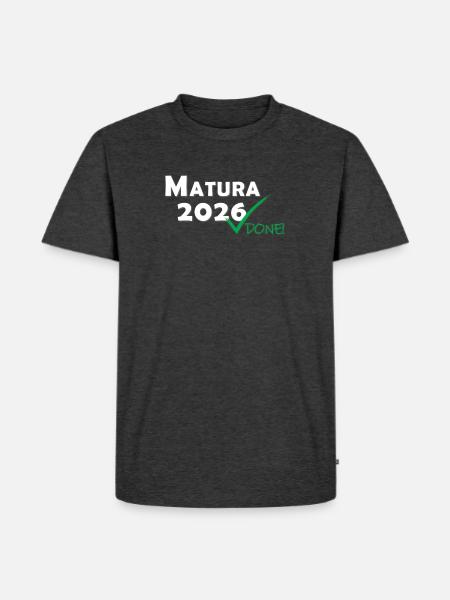 Matura 2026 Done - Men's Premium Organic T-Shirt - heather anthracite