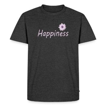 Happiness - Men's Premium Organic T-Shirt - heather anthracite - Front - Nico (187cm)