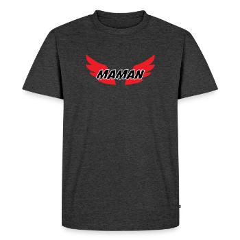 Maman d'Amour - Fête des Mères - T-shirt Premium bio Homme - anthracite chiné - Devant - Nico (187cm)