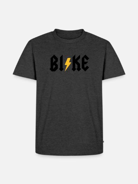 BI!KE - Männer Premium Bio T-Shirt - Anthrazit meliert