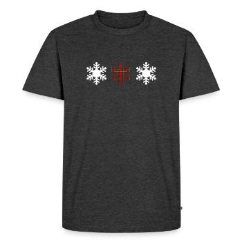 Tartan Snowflake - Men's Premium Organic T-Shirt - heather anthracite - Front - Nico (187cm)