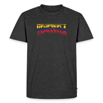 Venezuela in Tricolor Font - Men's Premium Organic T-Shirt - heather anthracite - Front - Nico (187cm)