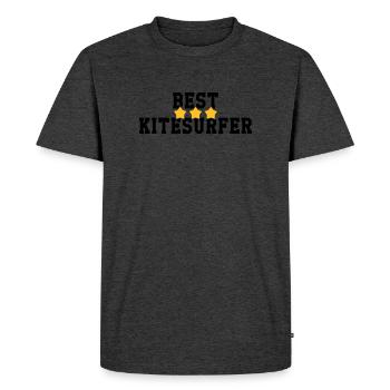 Kiteboarding / Kitesurfing / Kitesurf / - T-shirt Premium bio Homme - anthracite chiné - Devant - Nico (187cm)